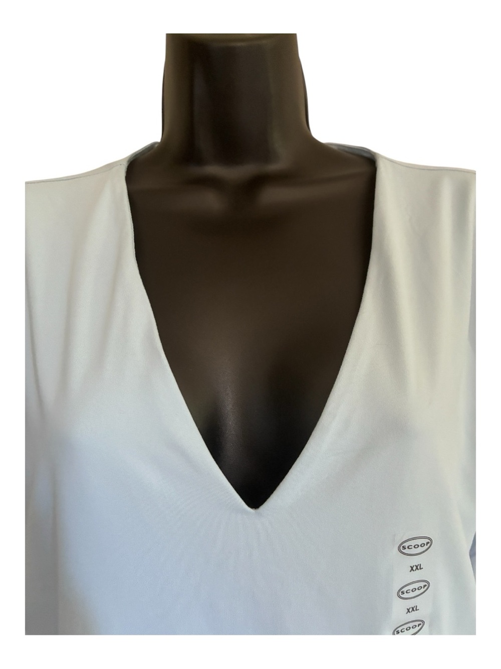 NWT Scoop Athletic Double-Lined Light Blue V-Neck Short Sleeve Top Sz XXL - Picture 3 of 6